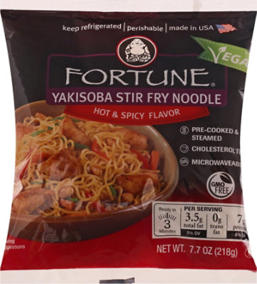 Fortune Yakisoba Noodles Hot & Spicy Stir-Fry Prepacked - 7.7 Oz - Image 2