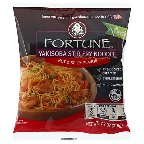 Fortune Yakisoba Noodles Hot & Spicy Stir-Fry Prepacked - 7.7 Oz
