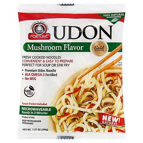 Fortune Udon Noodles Mushroom Prepacked - 7 Oz