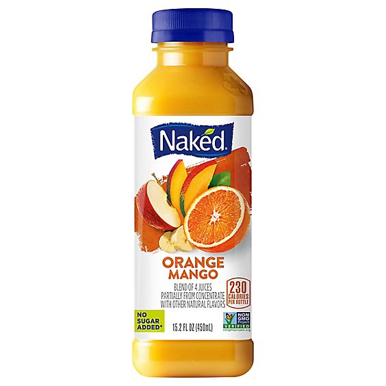 Naked Juice Smoothie Pure Fruit Orange Mango - 15.2 Fl. Oz.
