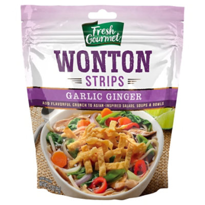 Fresh Gourmet Garlic Ginger Wonton Strips - 5 Oz