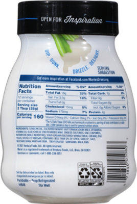 Maries Salad Dressing & Dip Real Premium Non Gmo Oil Chunky Blue Cheese - 12 Fl. Oz. - Image 6