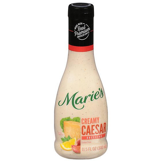 Maries Salad Dressing Real Premium Non Gmo Oil Creamy Caesar - 11.5 Fl. Oz.