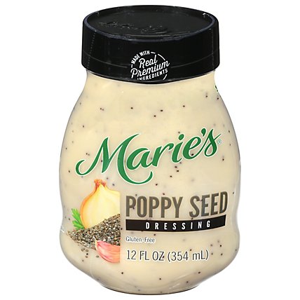 Maries Salad Dressing Real Premium Non Gmo Oil Poppy Seed - 12 Fl. Oz. - Image 3