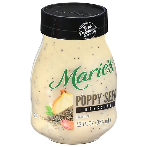 Maries Salad Dressing Real Premium Non Gmo Oil Poppy Seed - 12 Fl. Oz.