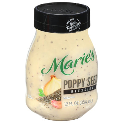 Maries Salad Dressing Real Premium Non Gmo Oil Poppy Seed - 12 Fl. Oz.