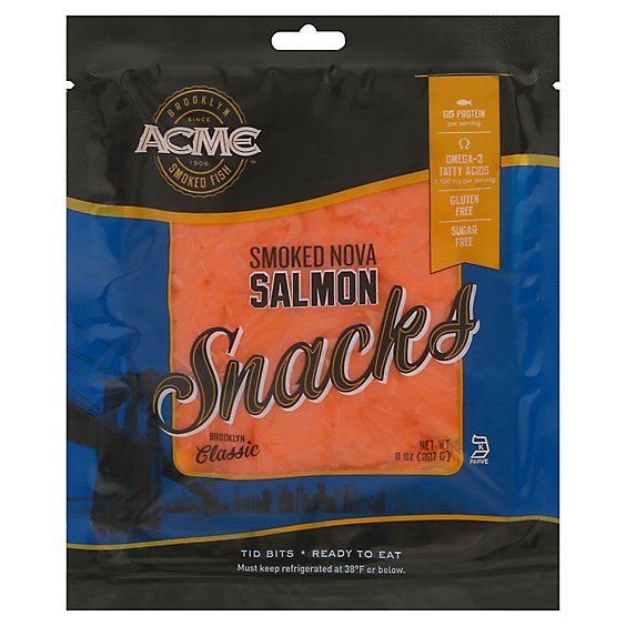 ACME Salmon Snacks Smoked - 8 Oz