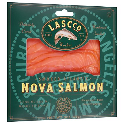 LASCCO Salmon Nova Sliced & Smoked - 3 Oz - Image 1