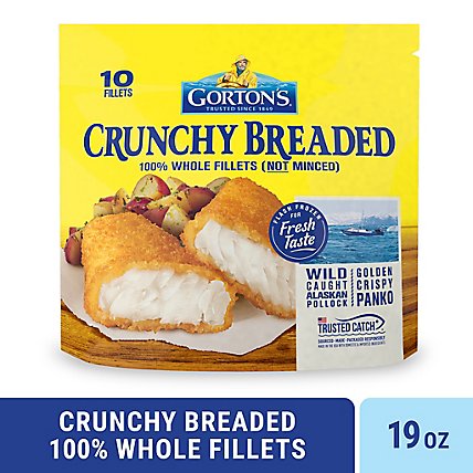 Gortons Fish Fillets 100% Real Wild Caught Crunchy Breaded 10 Count - 19 Oz - Image 2