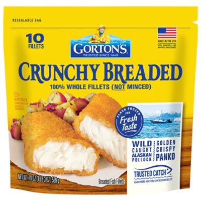 Gorton's Crunchy Breaded Fish Fillets Bag - 10 Count - Image 3