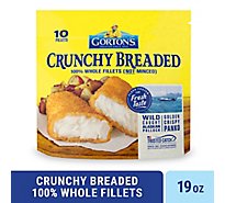 Gortons Fish Fillets 100% Real Wild Caught Crunchy Breaded 10 Count - 19 Oz
