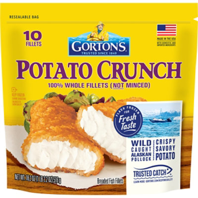 Gorton's Potato Crunch Breaded Fish Fillets Bag - 10 Count - Image 3