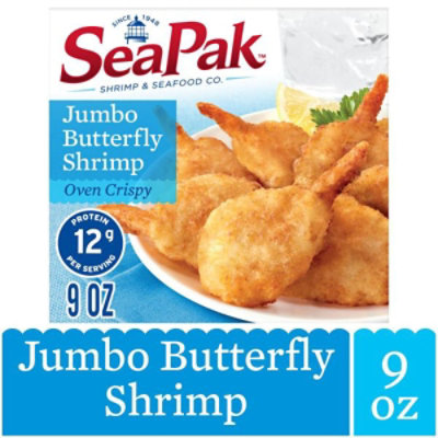 SeaPak Shrimp & Seafood Co. Shrimp Butterfly Jumbo - 9 Oz - Tom Thumb