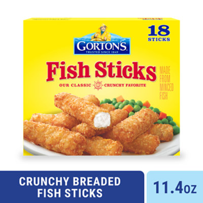 Gortons Fish Fillets 100% Real Wild Caught Fish Sticks 18 Count - 11.4 Oz