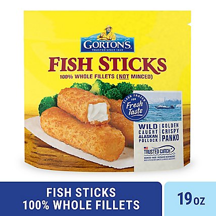 Gortons Fish Fillets 100% Real Wild Caught Fish Sticks 20 Count - 19 Oz - Image 2