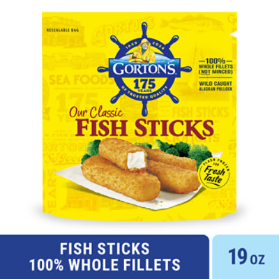 Gortons Fish Fillets 100% Real Wild Caught Fish Sticks 20 Count - 19 Oz
