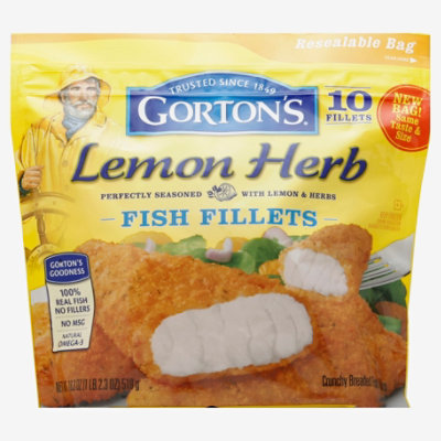  Gortons Fish Fillets Breaded Crunchy Lemon Herb - 18.3 Oz 
