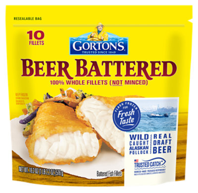 Gorton's Beer Battered Fish Fillets Bag - 10 Count