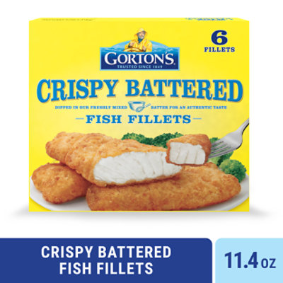Gortons Fish Fillets Crispy Battered - 11.4 Oz
