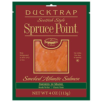 Ducktrap Atlantic Salmon Smoked Scottish Style Spruce Point - 4 Oz - Image 1