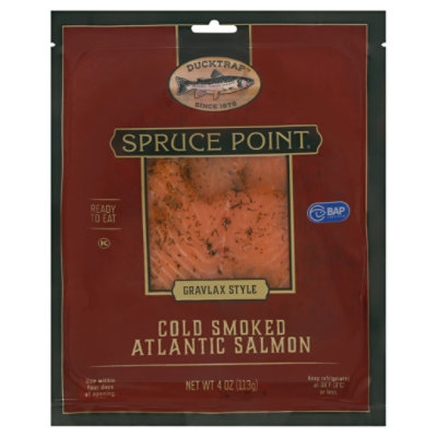 Ducktrap Spruce Point Smoked Atlantic Salmon Ready to Eat Gravlax Style - 4 Oz