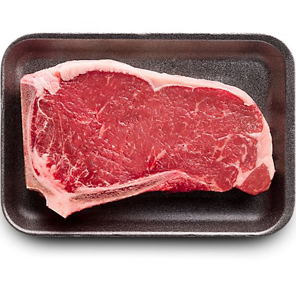 New York Bone In Steak USDA Choice Beef Top Loin Small Pack - 1.00 Lb - Image 1