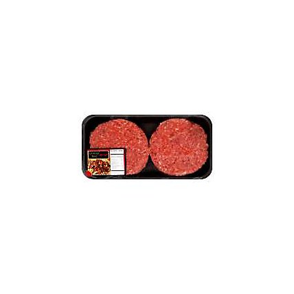 Meat Counter Ground Beef Hamburger Patties 80% Lean 20% Fat Seasoned Steakhouse - 1 Lb. - Image 1