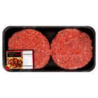 Meat Counter Ground Beef Hamburger Patties 80% Lean 20% Fat Seasoned Steakhouse - 1 Lb.