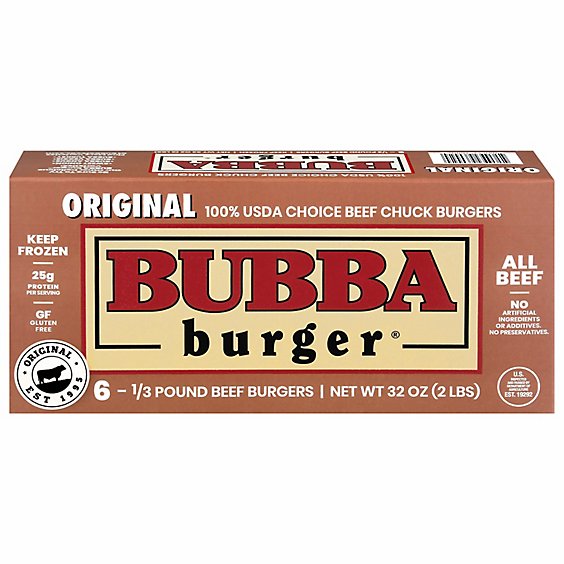 Bubba Burger Original 6 Count Frozen - 32 Oz