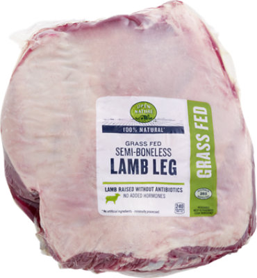 Open Nature Lamb Leg Semi Boneless Whole Imported - 4 Lb - Image 1