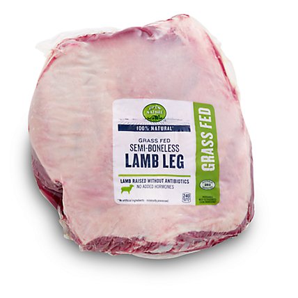 Open Nature Lamb Leg Semi Boneless Imported - 4 Lb - Image 1