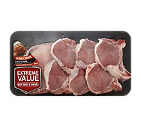 Meat Counter Pork Loin Rib Chops Bone In Value Pack - 3 LB