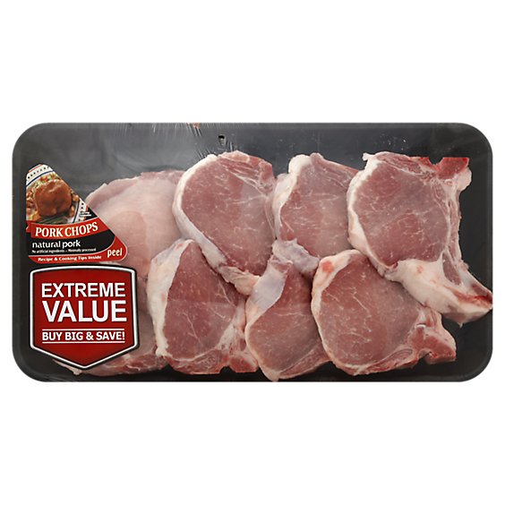 Meat Counter Pork Loin Rib Chops Bone In Value Pack - 3 LB