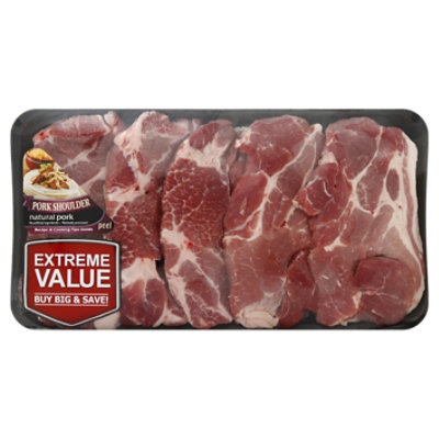 Meat Counter Pork Shoulder Blade Steak Boneless Value Pack - 2.50 LB