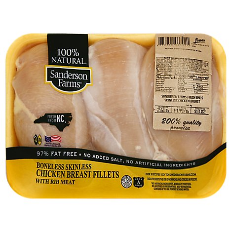 Sanderson Chicken Breasts Boneless Skinless - 1.50 LB