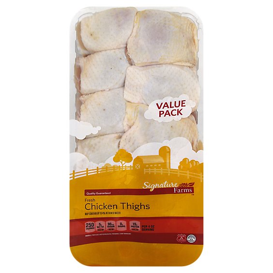 Signature Farms Bone In Chicken Thighs Value Pack - 5.50 Lb