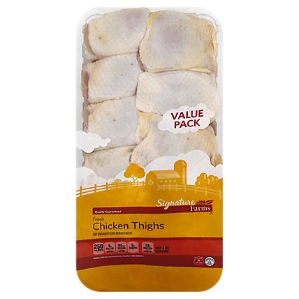 Signature Farms Bone In Chicken Thighs Value Pack - 5.50 Lb - Image 1