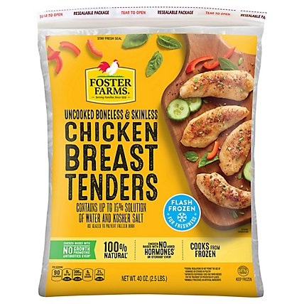Foster Farms Chicken Breast Tenders Boneless Skinless Frozen - 40 Oz - Image 3