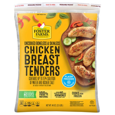 Foster Farms Chicken Breast Tenders Boneless Skinless Frozen - 40 Oz