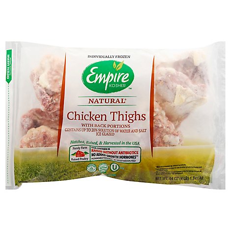 Empire Chicken Thighs Bone In Kosher - 4.00 LB