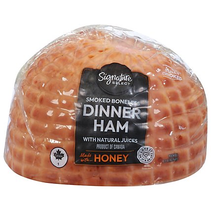 Signature SELECT Cooked Smoked Honey Ham Boneless Half - 2 Lb - Image 1