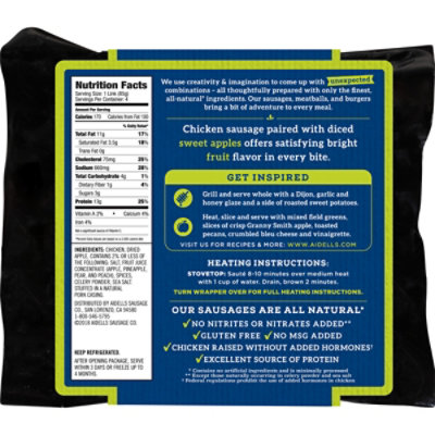 Aidells Chicken & Apple Smoked Chicken Sausage Links 4 Count - 12 Oz - Image 3