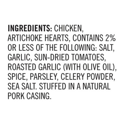 Aidells Smoked Chicken Sausage Links Artichoke & Garlic 4 Count - 12 Oz - Image 5