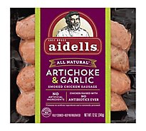 Aidells Smoked Chicken Sausage Links Artichoke & Garlic 4 Count - 12 Oz