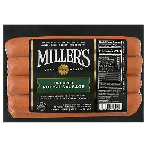 Millers Polish Sausage - 28 Oz