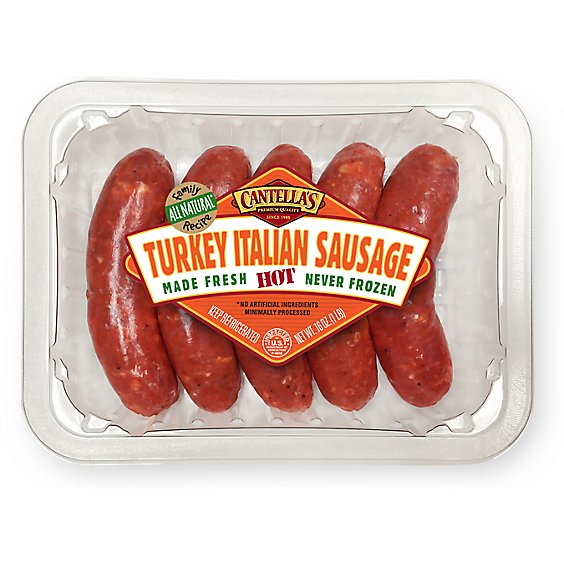 Papa Cantellas Hot Turkey Italian Sausage Links - 16 Oz.
