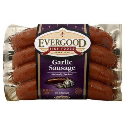 Evergood Fine Foods Sausage Garlic - 16 Oz