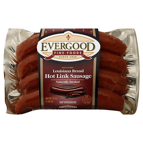 Evergood Fine Foods Sausage Hot Link Louisiana Brand - 16 Oz