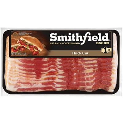 Smithfield Naturally Hickory Smoked Thick Cut Bacon - 16 Oz - Image 1