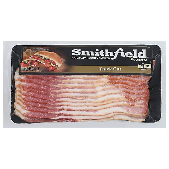 Smithfield Naturally Hickory Smoked Thick Cut Bacon - 16 Oz